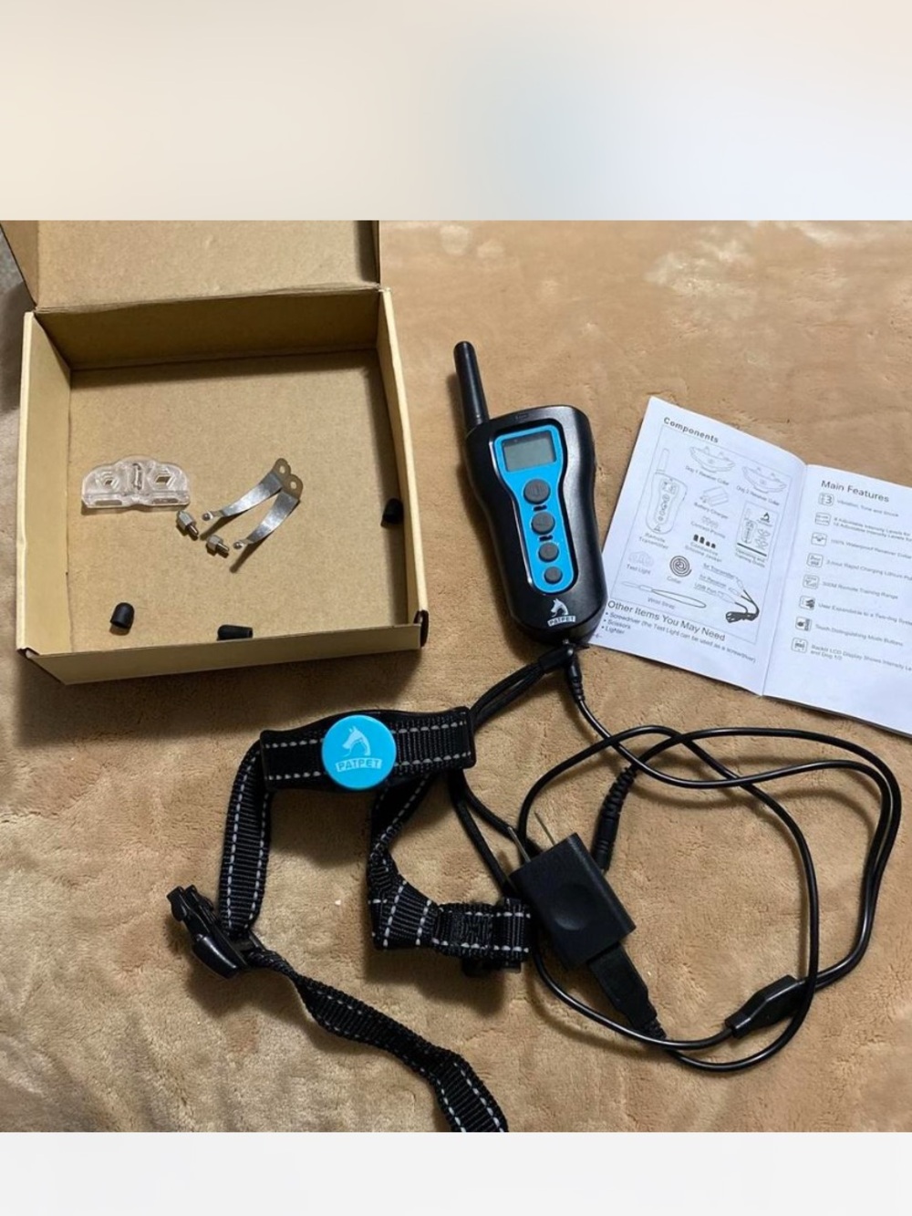 Rechargeable Remote Training Collar - Black with Blue Accents